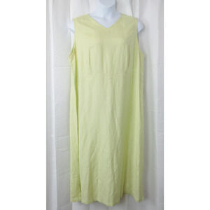 Elisabeth Liz Claiborne Linen Blend Maxi Dress Women 22P Sleeveless Lime Green